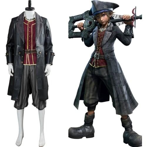 In Stock) Kingdom Hearts Cosplay Sora Costume Pirate Cosplay Outfit Season 3 Sora Costume Adult Men Halloween Carnival Costumes