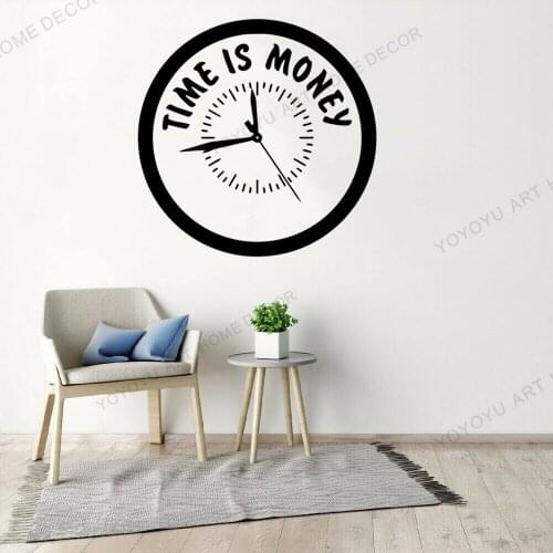 Crrative Office Time is Money Wall Decal Business Office School Worker Inspire Quotes Decoration Motivation Stickers JC203