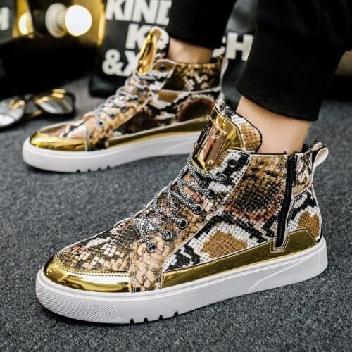 2021 Luxury Brand Men Designer Shoes Hip Hop Trendy Man Casual High Top Sneakers Street Glitter Men Skate Board Shoes luxe homme