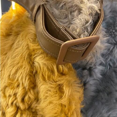 Winter Clothing Fur Stitching Color Short Jacket Female Fashionable Sheep Shearing Motorcycle Clothing Women jacket coat