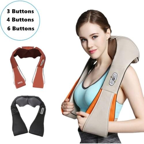 U Shape Electrical Massage Shiatsu Back Neck Shoulder Body Massager Infrared Heated Kneading Car/Home vibromassage Massager Gift