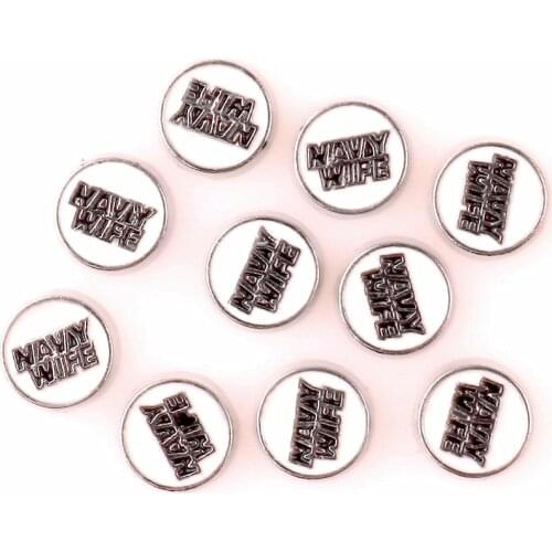 20Pcs/lot Navy Mom And Navy Wife Locket Charms Making Locket Family Gift Jewelry Accessories