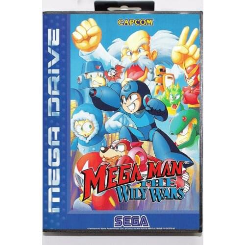 Mega Man The Wily Wars Game Cartridge 16 bit MD Game Card With Retail Box For Sega Mega Drive