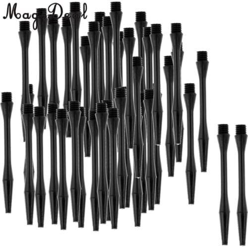 MagiDeal 60 Pcs 54mm Plastic Re-Grooved Dart Stems Shafts - Thread Diameter 6mm - Black