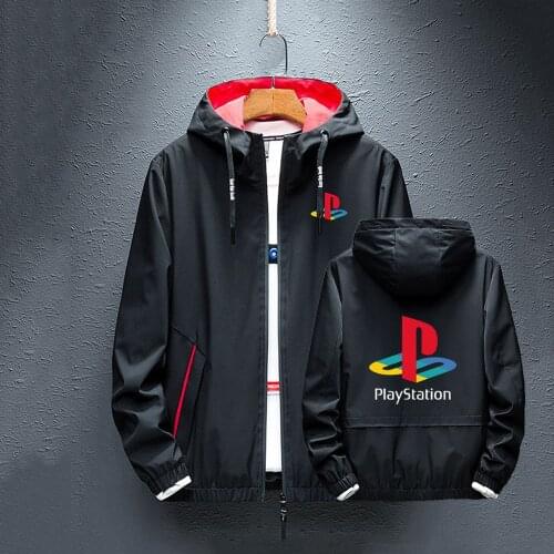 PlayStation New Spring and Autumn Printing Classic Fashion Jacket Hoodies Splice Windbreaker Rainproof Coat Casual Autumn Tops