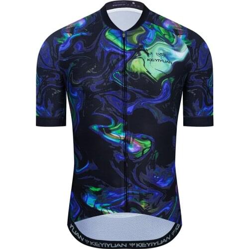 KEYIYUAN 2021 New Retro Cycling Jersey Men Short Sleeve Shirts Jerseys Summer Outdoor Team Clothing Bike Top Sudaderas Hombre