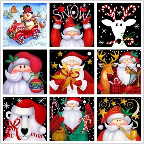 Popular 5d diamond painting full round Santa Claus diamond mosaic cartoon Santa Claus Christmas gift for home decoration home