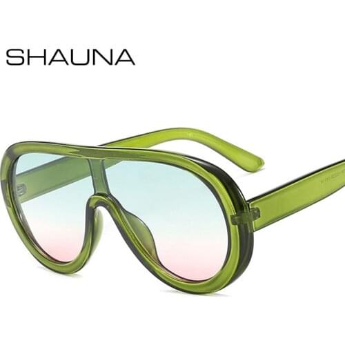 SHAUNA Oversize One-Piece Lens Pilot Sunglasses UV400