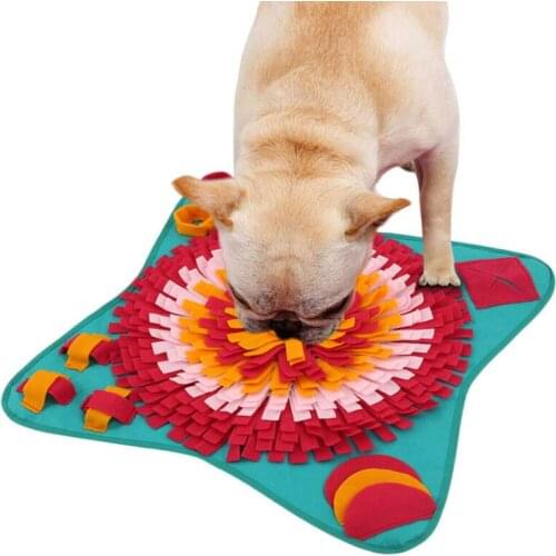 Pet Dog Snuffle Mat Pet Snack Feeding Mat Dogs Sniffing Training Blanket Pets Cat Relieve Stress Nosework Puzzle Toy Pad 70x70cm