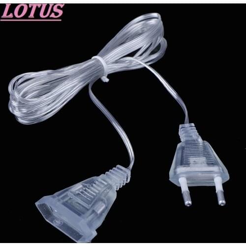 3M European power extension cord, transparent standard power extension cord for family holidays and Christmas LED lights 1pc