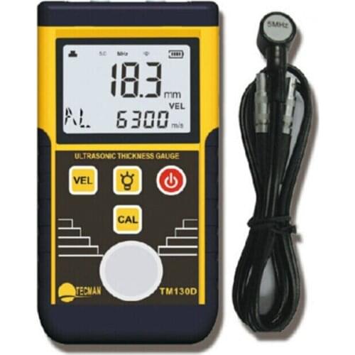 Ultrasonic Thickness Gauge Sound Velocity Measuring Range 1.2~220mm For Steel Plate Copper Plate Glass PVC Pipe Thickness TM130D