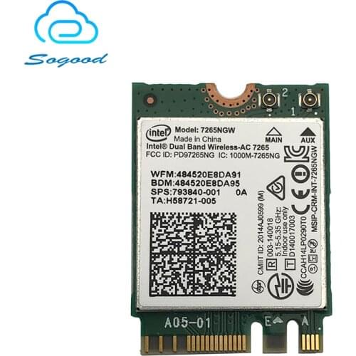 Wifi Adapter for Intel 2.4G&5G wireless-AC 7265 7265NGW BT 4.0 NGFF 867Mbps wireless network card for HP 340 346 SPS 793840-001