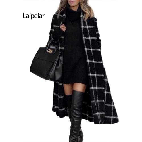 Women Long Coats Autumn Winter Plaid Coat Womens Parkas Pockets Overcoat Belted Jackets Hood Coat Casual Girls Streetwear