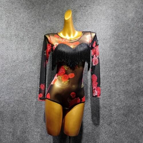 Latin Dance Dress Women Long Sleeve Tassel Latin Dance Tops for Ballroom Samba Tango Chacha Dancing Performamnce W399