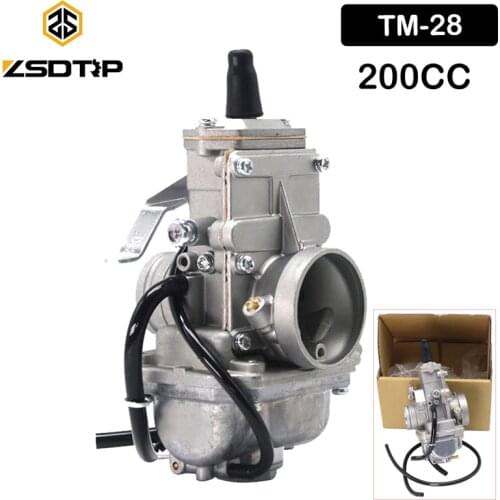 ZSDTRP Motorcycle Mikuni 28mm TM28 Flat Slide Carburetor For Honda For Yamaha Performance Fit 200CC Engine Carb Mikuni TM28