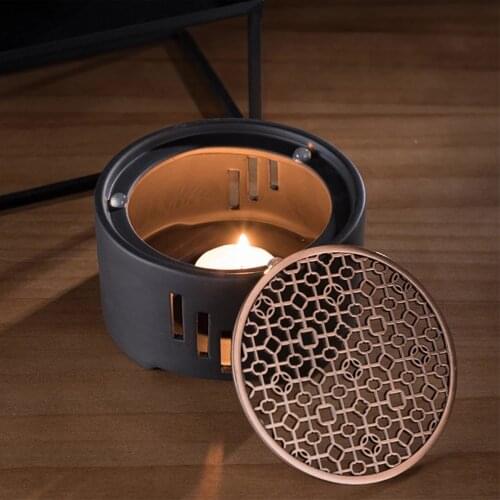 1PC Ceramic Candle Stand Tea Heater Tea Stove Milk Warmer Candle Holder with Mat without Candle for Home Cafe