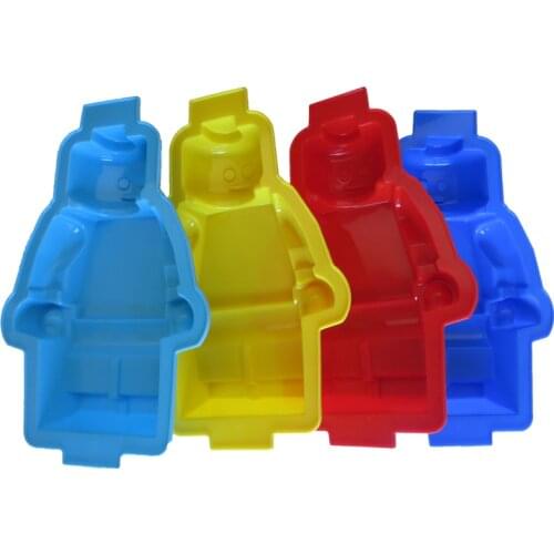 1PC Super Big 100% foodgrade lego shaped silicone cake mold,robot silicone cake mold