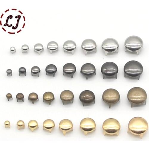 1 PACK Round Copper Dome Rivets Spike Studs Spots Nailhead Punk Rock DIY Leather Craft For Shoes Clothing Bag Parts Decoration