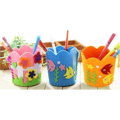 200pcs Children Early Educational Toy Kids Handmade Pencil Holder Cute DIY Craft Kit Pen Container Baby Toys