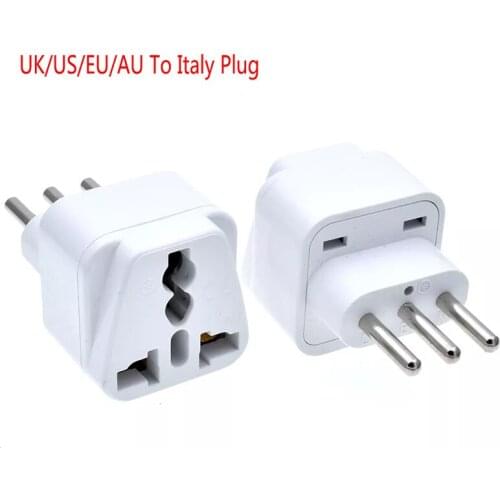 3 pin IT Conversion plug Universal UK/US/EU/AU to Italy Milan Chile Vatican Italian Travel AC Power Adapter Plug Converter