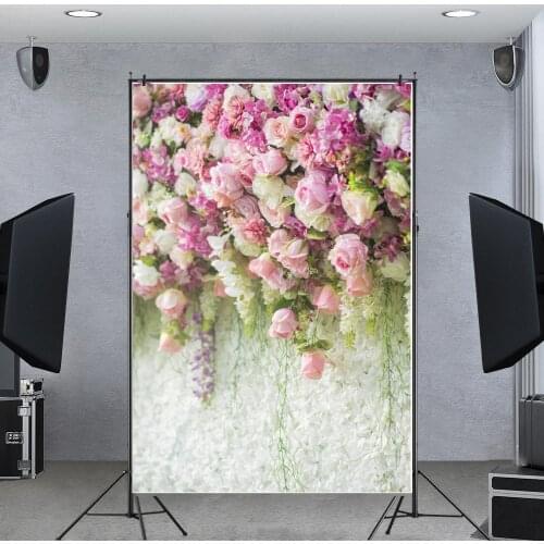 3D Real Rose Flowers Curtain Scenic Photographic Background Newborn Baby Shower Wedding Portrait Backdrops For Photo Studio
