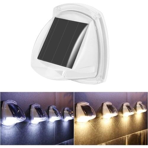 4pcs/Set Outdoor Wall Light Solar IP65 Waterproof Lamp Sensor Lighting Garden Fence Railing Courtyard Decorative Lights
