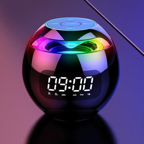 Mini Bluetooth Speaker Wireless Bluetooth Portable Speakers Sound Box with LED Display Alarm Clock Hifi TF Card MP3 Music Play