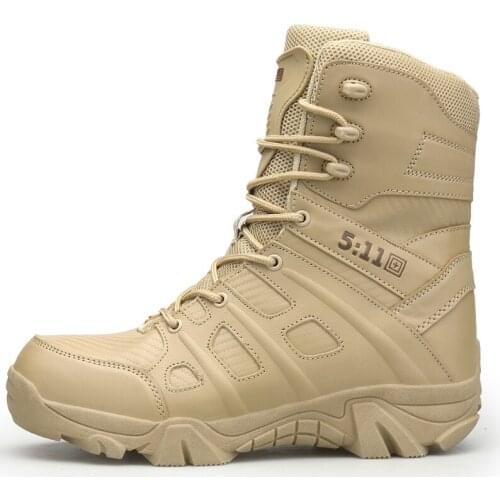 Martin Boots Mens Autumn Breathable High-top Combat Boots Special Forces Desert Military Training Male Boots Hiking Shoes