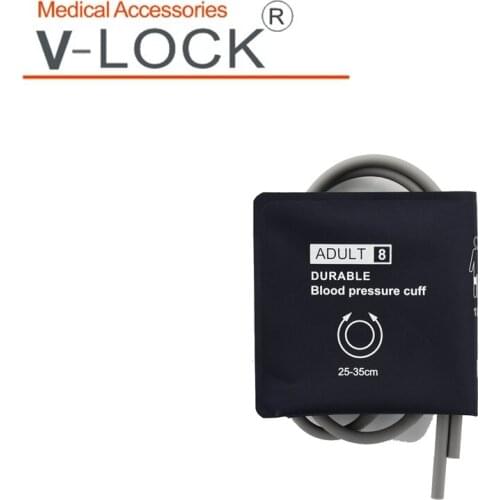 Adult arm Reusable without-bladder DOUBLE tube blood pressure cuff without connector