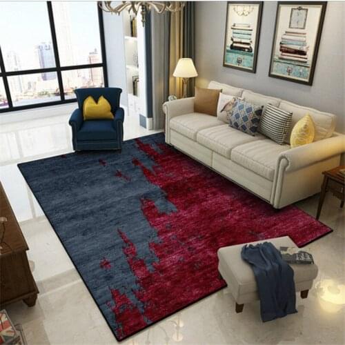 European And American Abstract Crimson Blue Mosaic Carpet Carpets For Living Room Bedroom Rugs Sofa Coffee Table Floor Mats