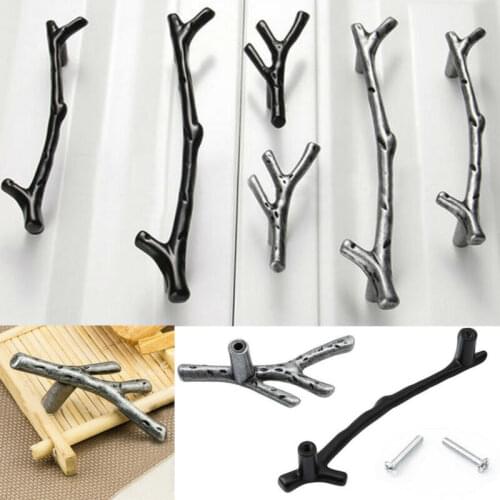 Artistic Zinc Alloy Tree Branch Handles Pull Twig Knob For Furniture Kitchen Door Wardrobe Closet Cupborad Cabinet Drawer