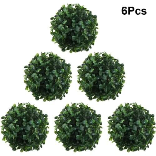 6pcs 10cm Simulated Grass Ball Art Flower Arrangement Ornament Fake Plant Ball Home Garden Outdoor Wedding Party Decoration