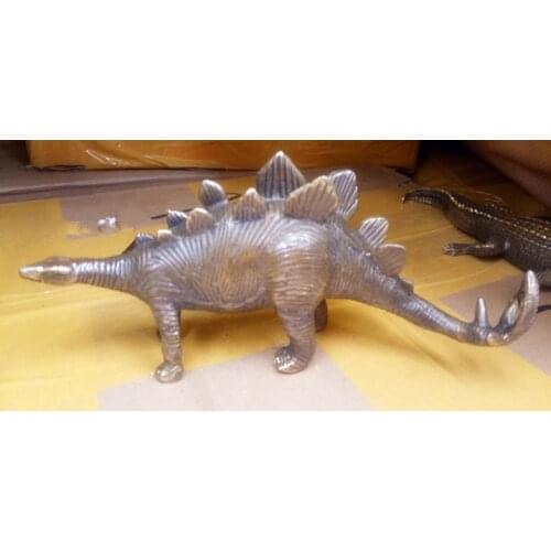 China ancient fine carving brass coffee wild Dinosaur animal statues gifts