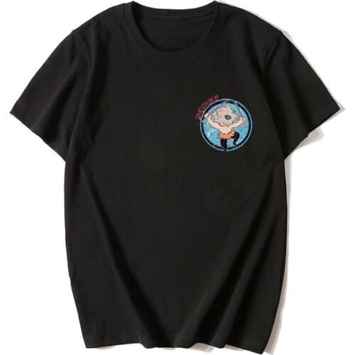 Summer Cartoon Anime Demon Slayer T Shirt Custom logo T-Shirt Women Men Harajuku Short Sleeve Hashibira Inosuke Tops Dropship
