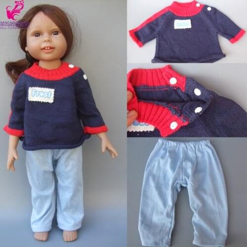 Fashion Style Doll Clothes winter sweater and pants for 18 inch 45 cm Girl doll