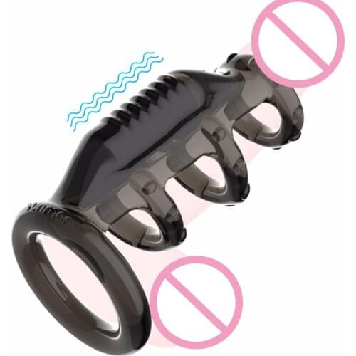Male Erection Delay Ejaculation Bullet Vibrator Scrotum Bind Penis Vibrating Ring Sex Toys for Men
