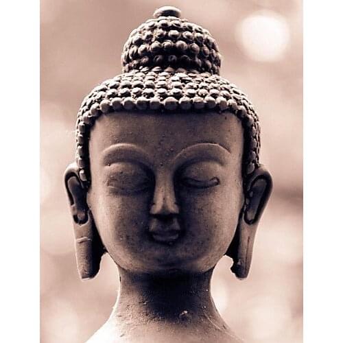 One Piece Stretched Canvas Art Buddha Head Decorative Painting Comtemporary Art Canvas Prints Modern Buddha Paintings Wall Decor