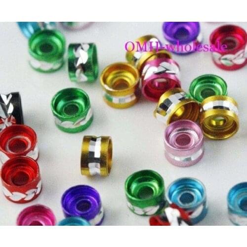 OMH wholesale 50pcs Black red purple please choose aluminum tube metal spacer beads 6mm ZL24