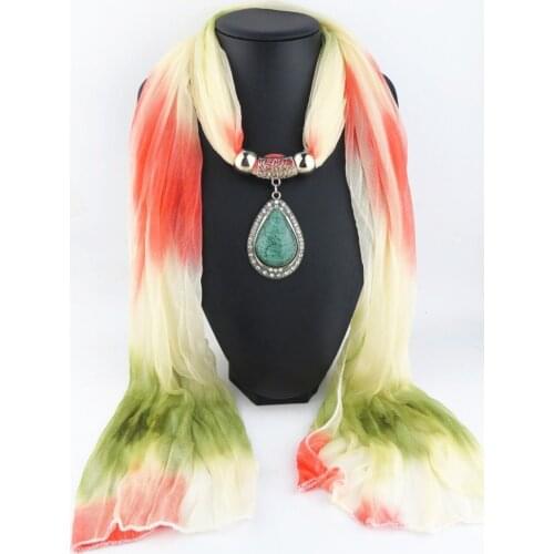 Fashion Ethnic Choker Necklace For Women Water Drop Statement Silk Scarf Necklaces Bohemian Jewelry