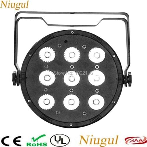 9*12W LED Flat Par Light RGBW 4IN1 High Power Par LED Light Chandelier DMX512 LED Wash Stage Effect Lighting Christmas Lamp Par