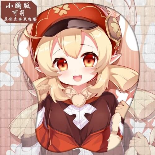 Genshin Impact Klee Cosplay Props Sexy Mouse Pad 3D Breast Mousepad Wrist Rest Silicone Creative Mouse