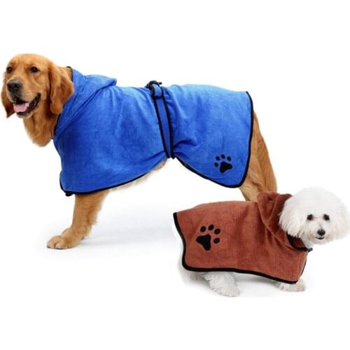 Pet Dog Towel Dog Bathrobe Super Absorbent Microfiber Bath Towels Quick-Drying Cat Bath Towel