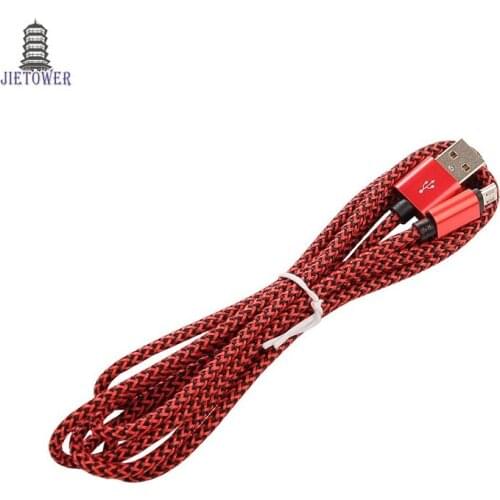 Powerline 3.3 Ft/1M 2m 3m Nylon Woven Wire Fast Charging Sync Data USB Cables For Samsung Xiaomi Android/8pin for iphone 300 pcs