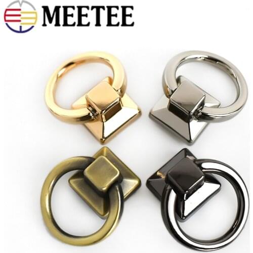 5/10pcs ID18mm Ring Hanging Buckles Metal Bag Strap Side Clip Hook Chain Screw Rivet Nail Circle Connecting Buckle DIY Accessory