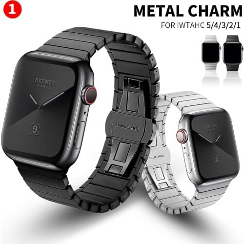 Stainless Steel strap for Apple Watch band 44 mm 40mm iWatch band 42mm/38mm Butterfly buckle Metal Bracelet Apple watch 5 4 3 21