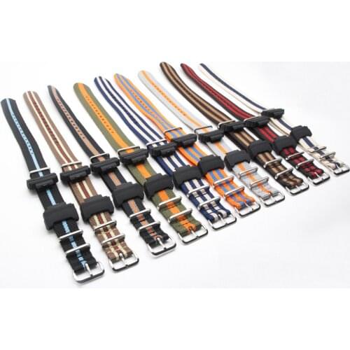 Nylon Strap Bracelet Accessories Watchband Striped Sport Men Women Replacement Band For Casio G-shock