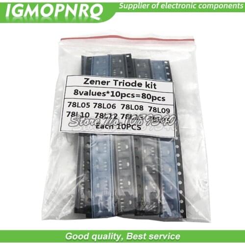SOT-89 SMD transistor Assorted KIT Total 8kinds X10PCS=80PCS contains 78L05 78L06 78L08 78L09 78L10 78L12 78L15 79L05 hjxrhgal