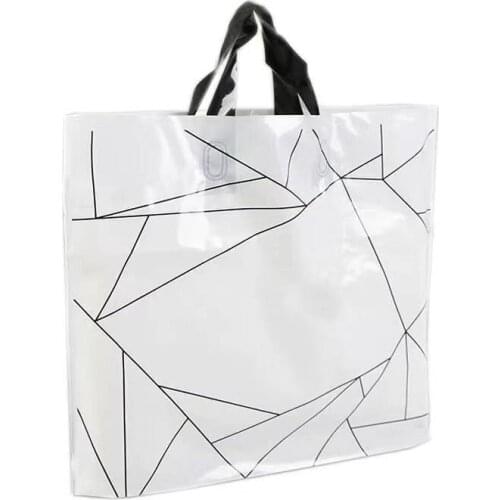 Shopping Bags Clothing Handbags Can Be Printed Logo Plastic Thickening Convenient Large Size Packaging Fashion 10pcs/lot