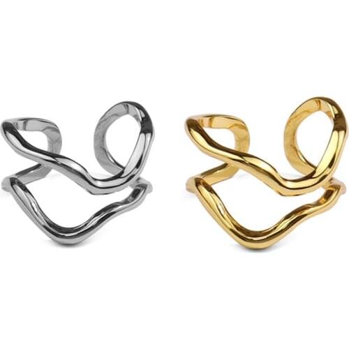 TUNGSTE Hollow Geometric Rings For Women Fashion Open Ring Joint Tail Index Ring Jewelry Finger Accessories