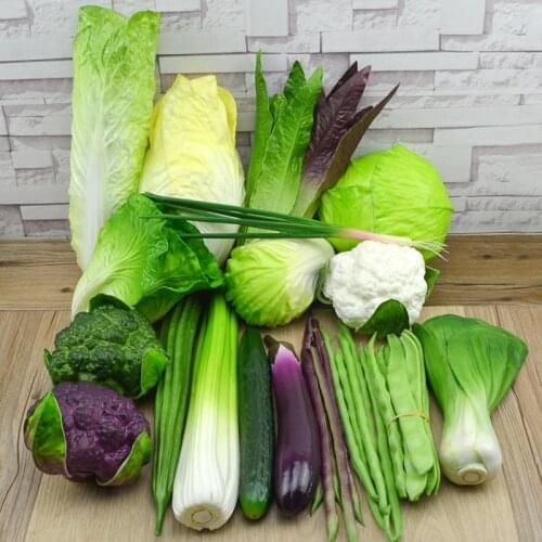 Restaurant Decoration Food Crafts Miniatures PU Simulation Lettuce Broccoli Vegetable Leaf Cabinet Props Imitation Model